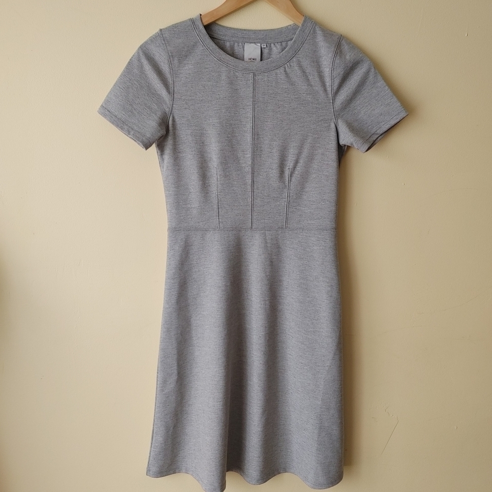 ICHI Stretch Midi Dress size‎ XS gray